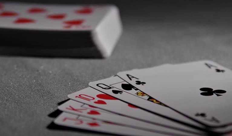 Poker cards on a table.