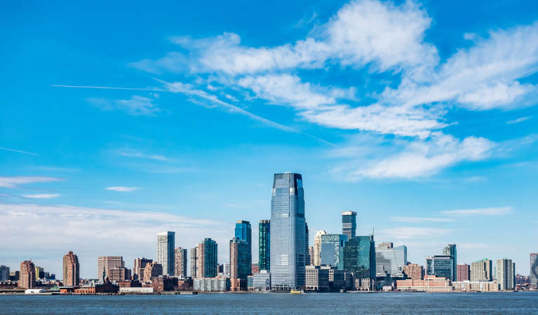 A view of New Jersey from the ocean.