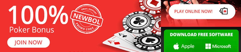 100% poker bonus and downloadable app for apple (ios) and microsoft (windows)