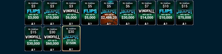 jackpot events, flips and windfall