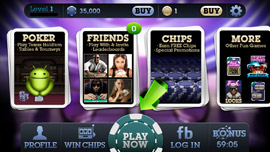 Fresh Deck Poker mobile app menu screen
