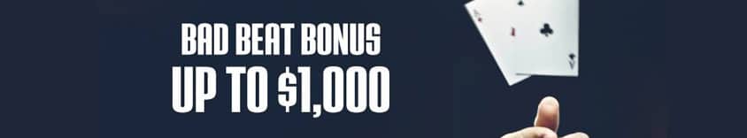 bad beat bonus up to $1000 usd