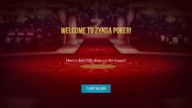 Zynga poker mobile app welcome screen