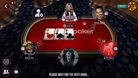 Zynga poker mobile app game screen