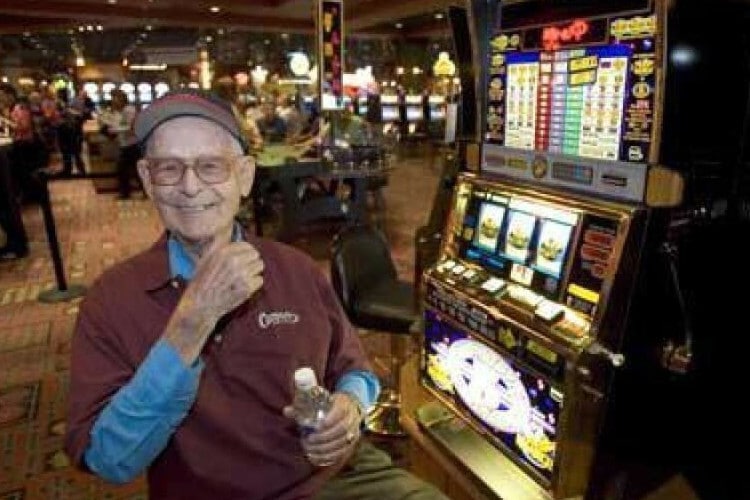 Elmer Sherwing at a casino, always playing.