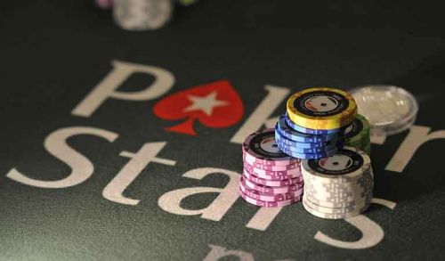 A PokerStars-branded poker table