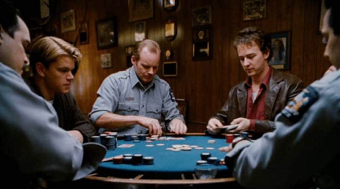 Matt Damon starring in Rounders, a poker movie.