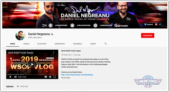 Daniel Negreanu Youtubes Channel