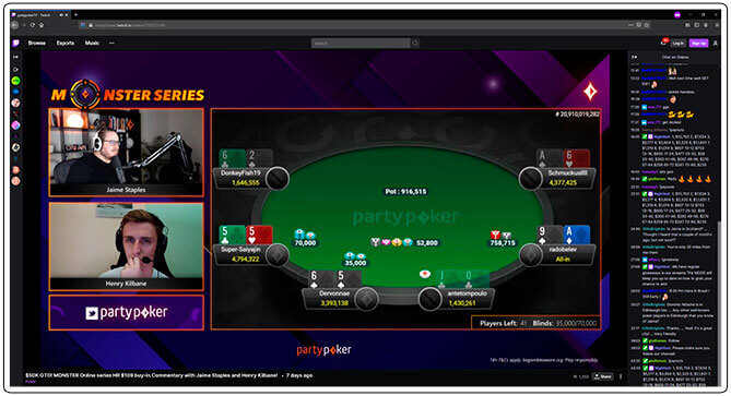 Image of Twitch Poker Tournament Channel PartyPoker